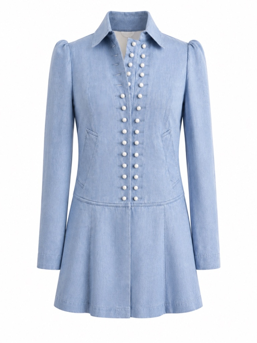 See by Chloé Military-Inspired Denim Dress Coat – Size 2 / EU 38